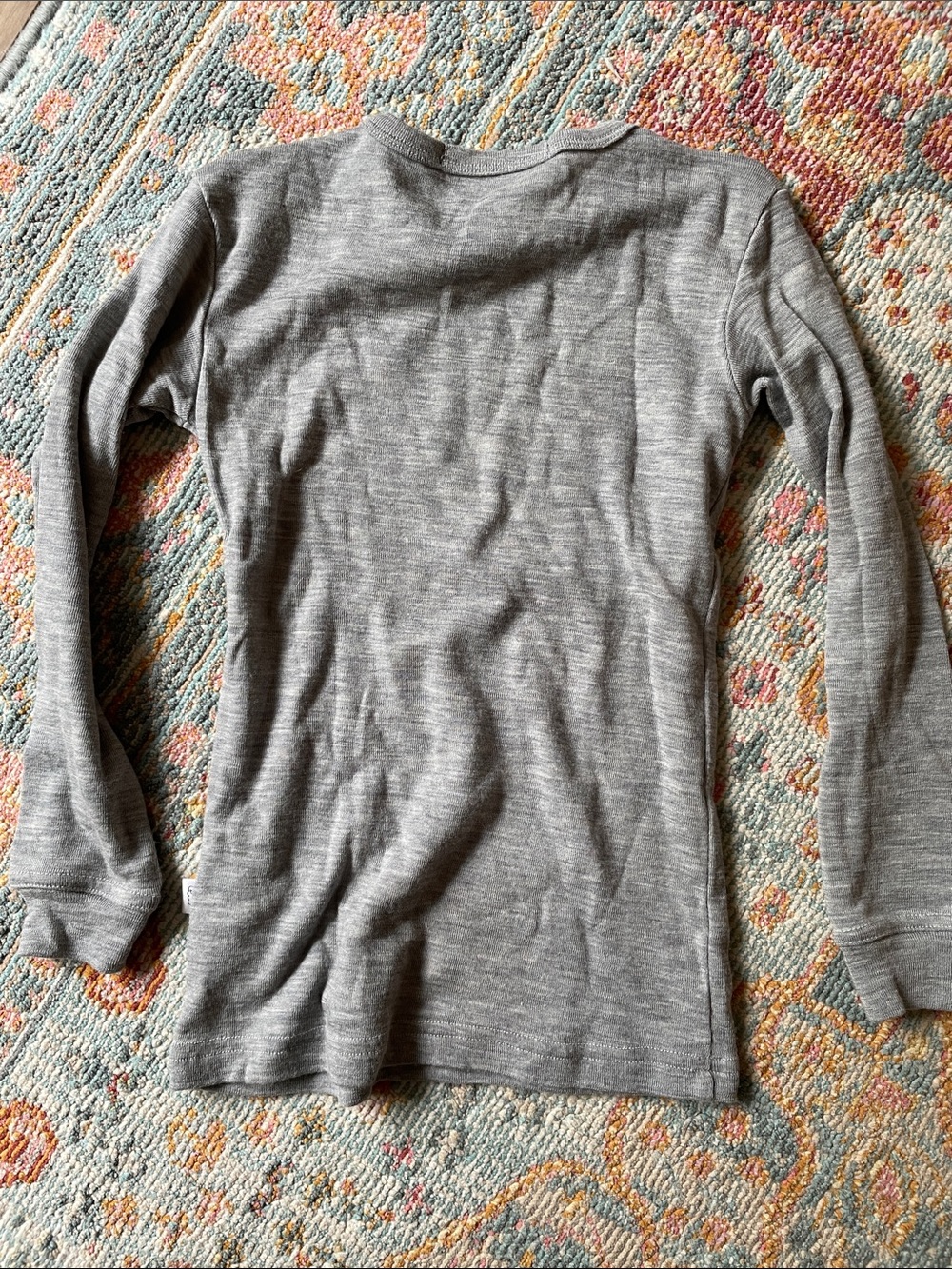 Simply Merino Kids Long-Sleeve Thermal Top - Gray - Picture 3 of 3